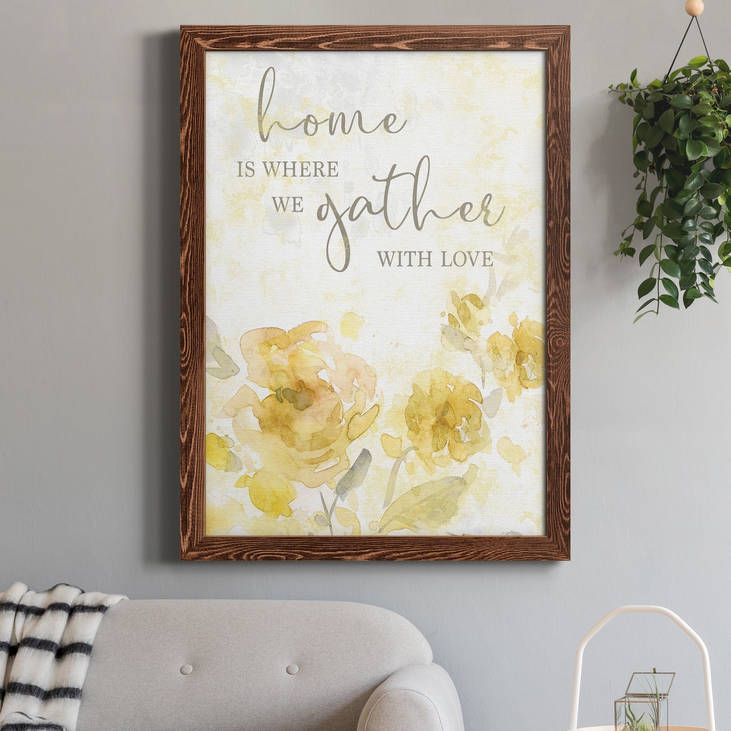 Gather with Love - Premium Canvas Framed in Barnwood - Ready to Hang