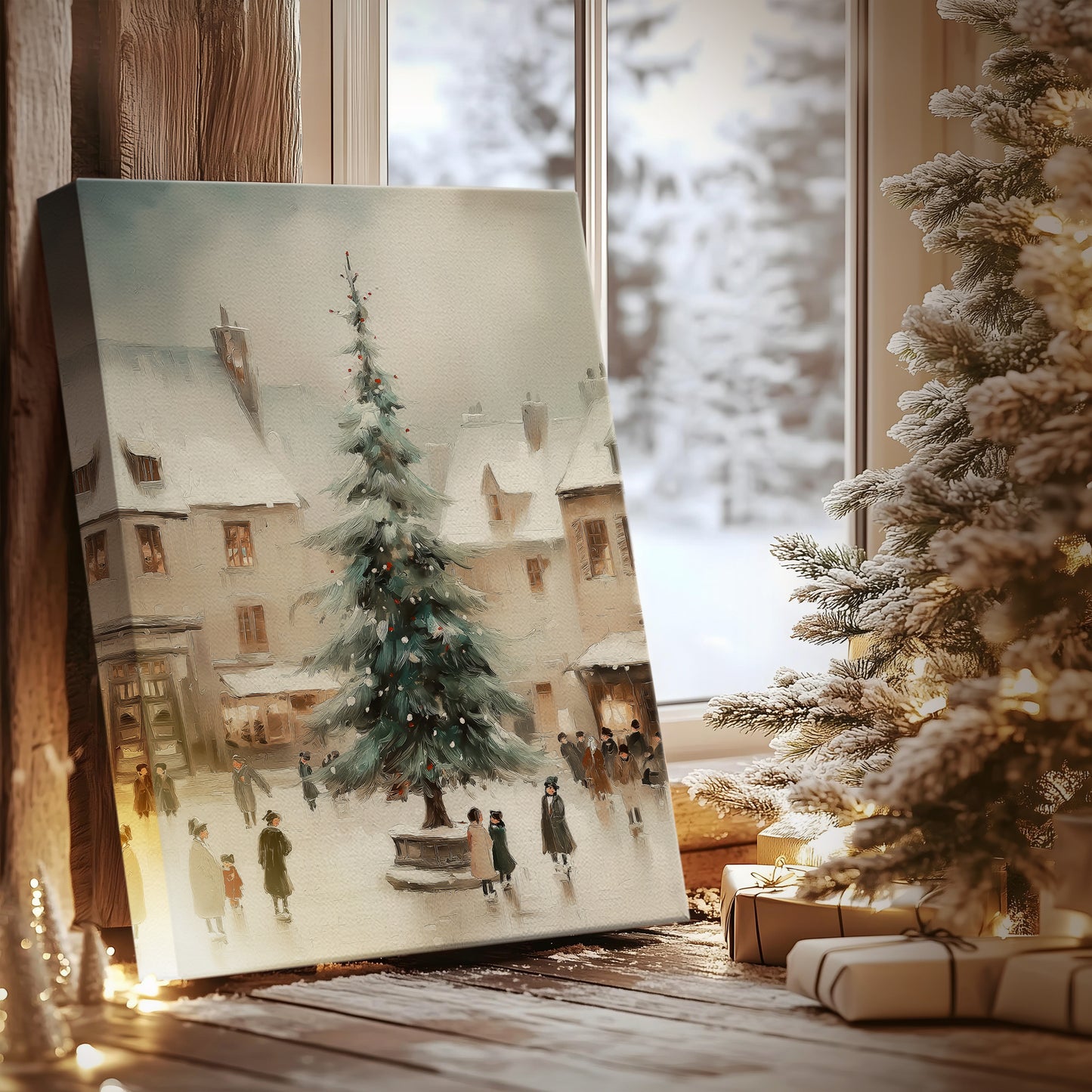 Gilded Whisper of Wreath - Canvas Art Print