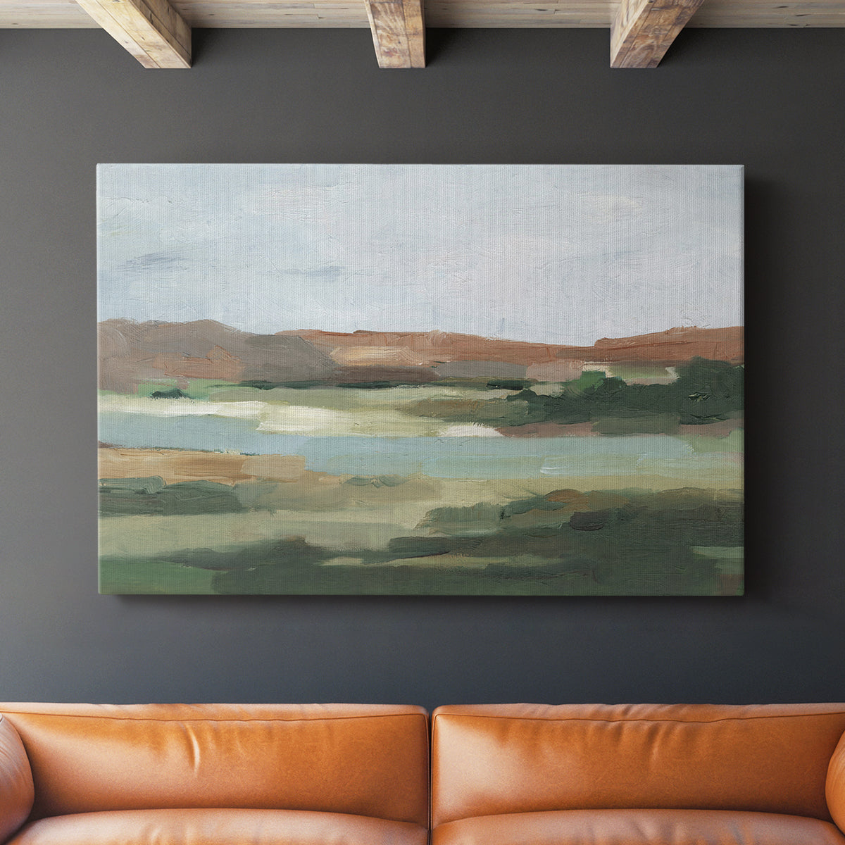 Autumn River Crossing I - Canvas Art Print