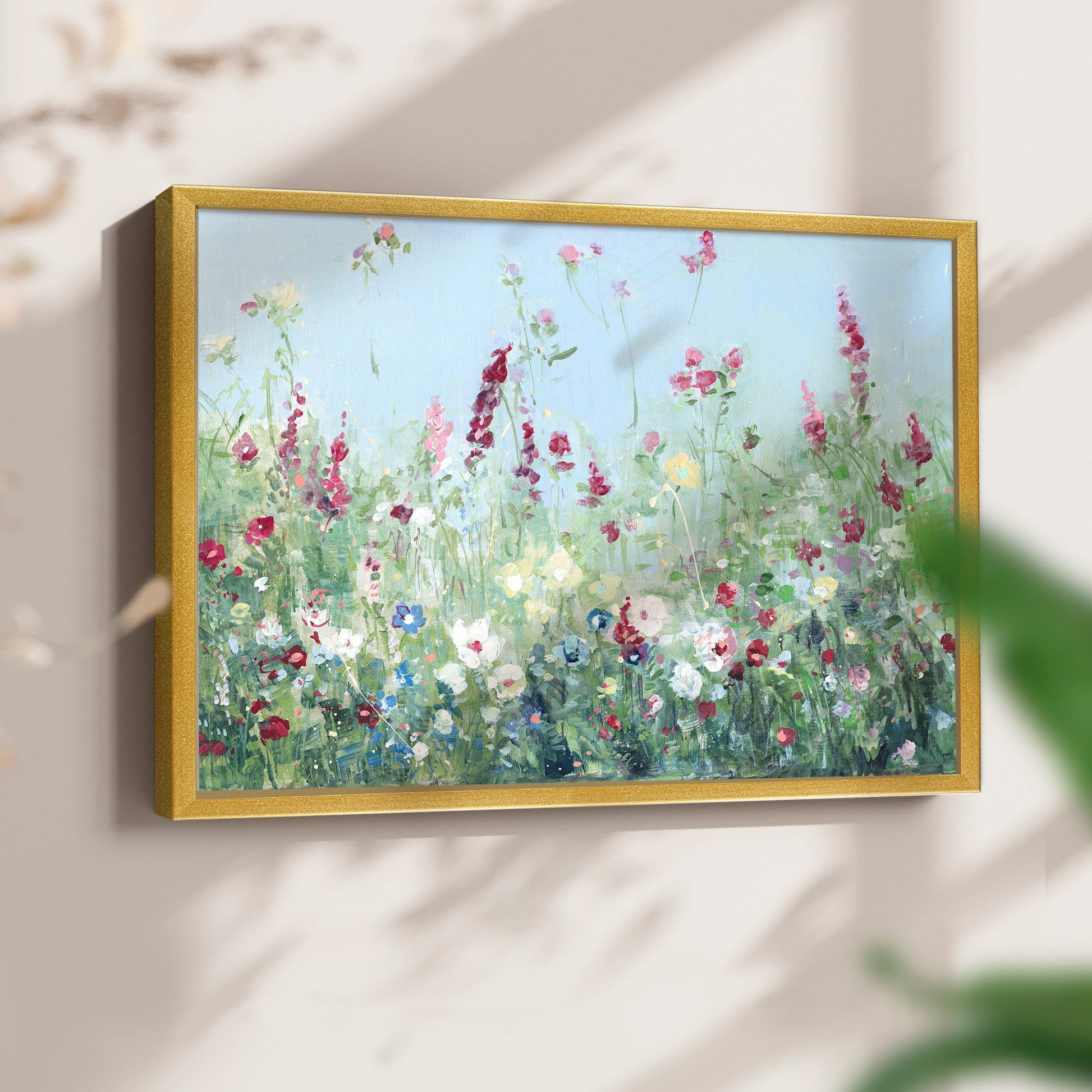 44433,wildflower,painting,landscape,meadow,flowers,nature,floral,tranquility,blue sky,colorful blooms,spring,artwork,garden,close-up,day scene,brush strokes,natural beauty,environment,botanical,flora,creative,serene,beauty,home decor,contemporary,visual art,scenic,summer,color palette,vivid,natural light,scenic view,inspiration,art gallery,elegant,Re-stickable,Plants & Flowers