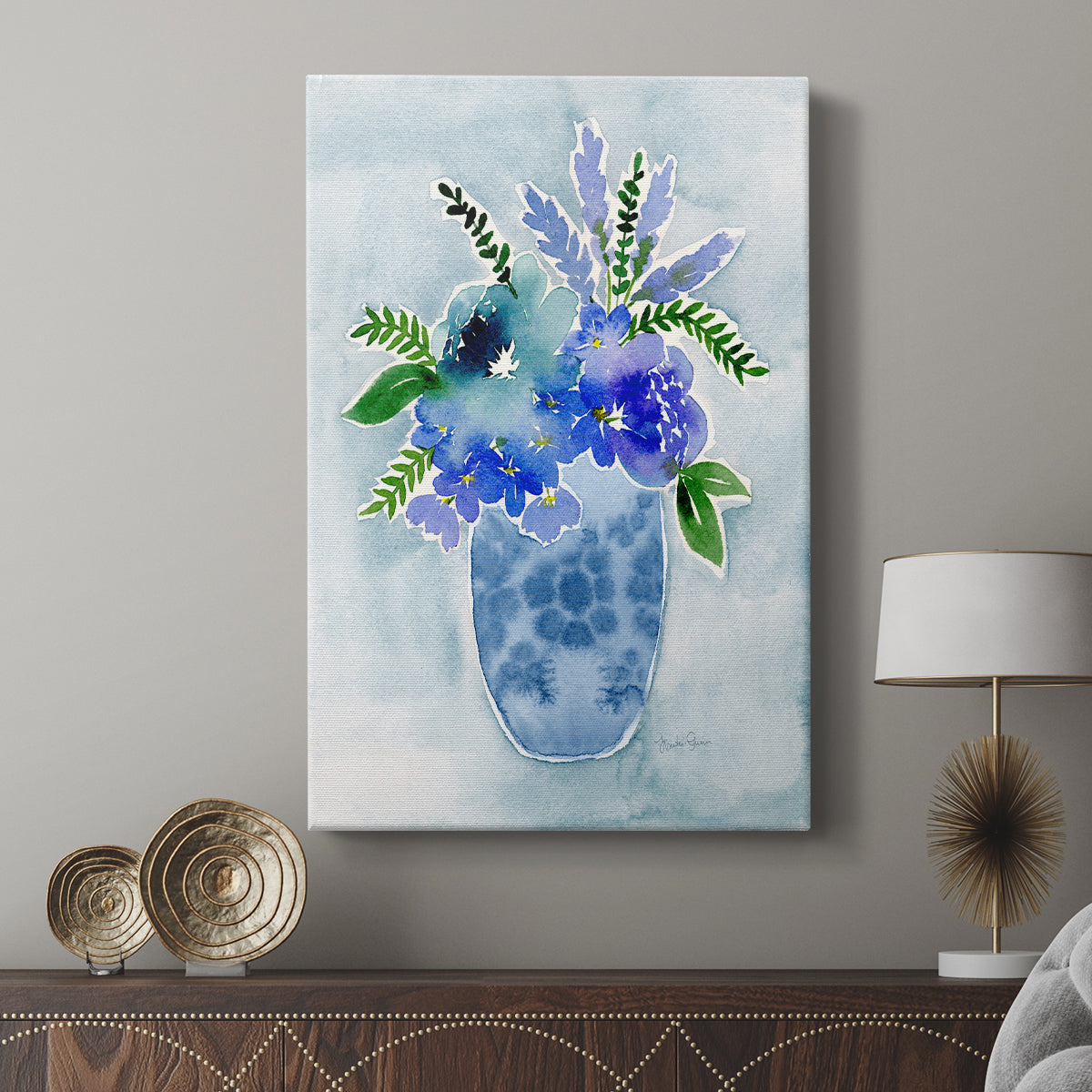 Blue Bouquet I - Canvas Art Print