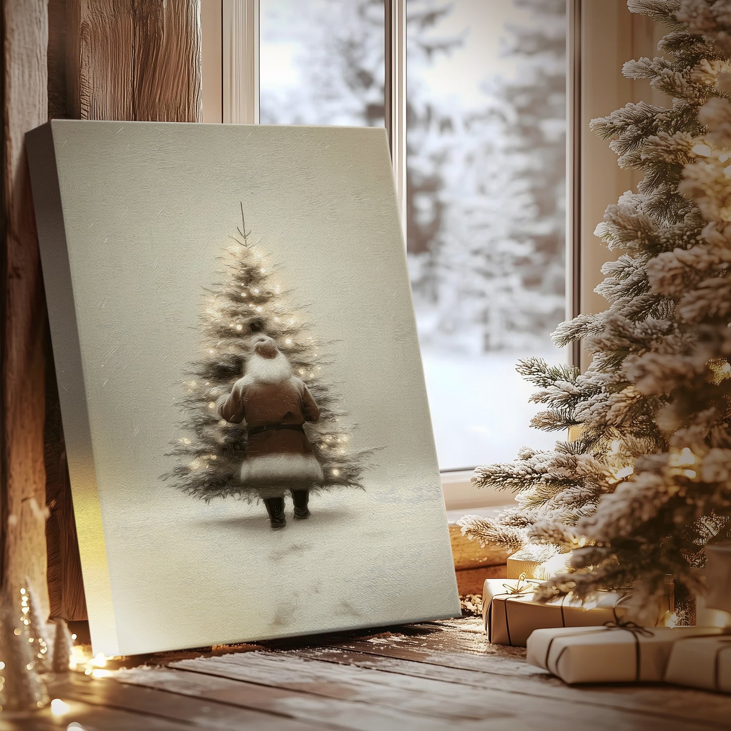 Midnight of Tinsel-Gold Bells - Canvas Art Print