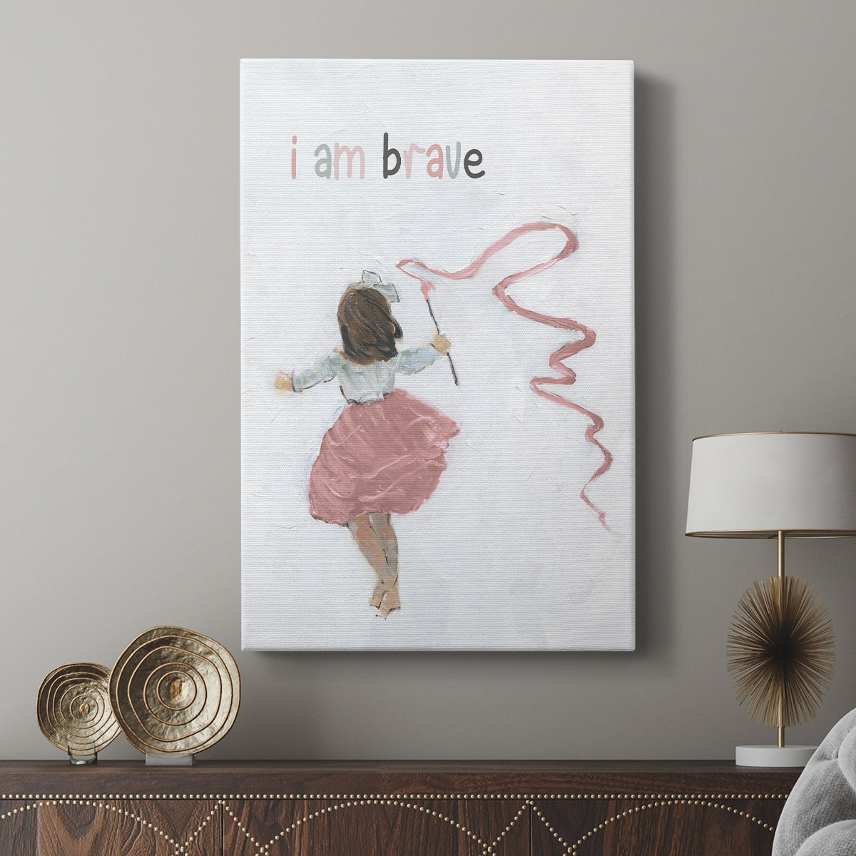 Girl Catching Wind - Canvas Art Print