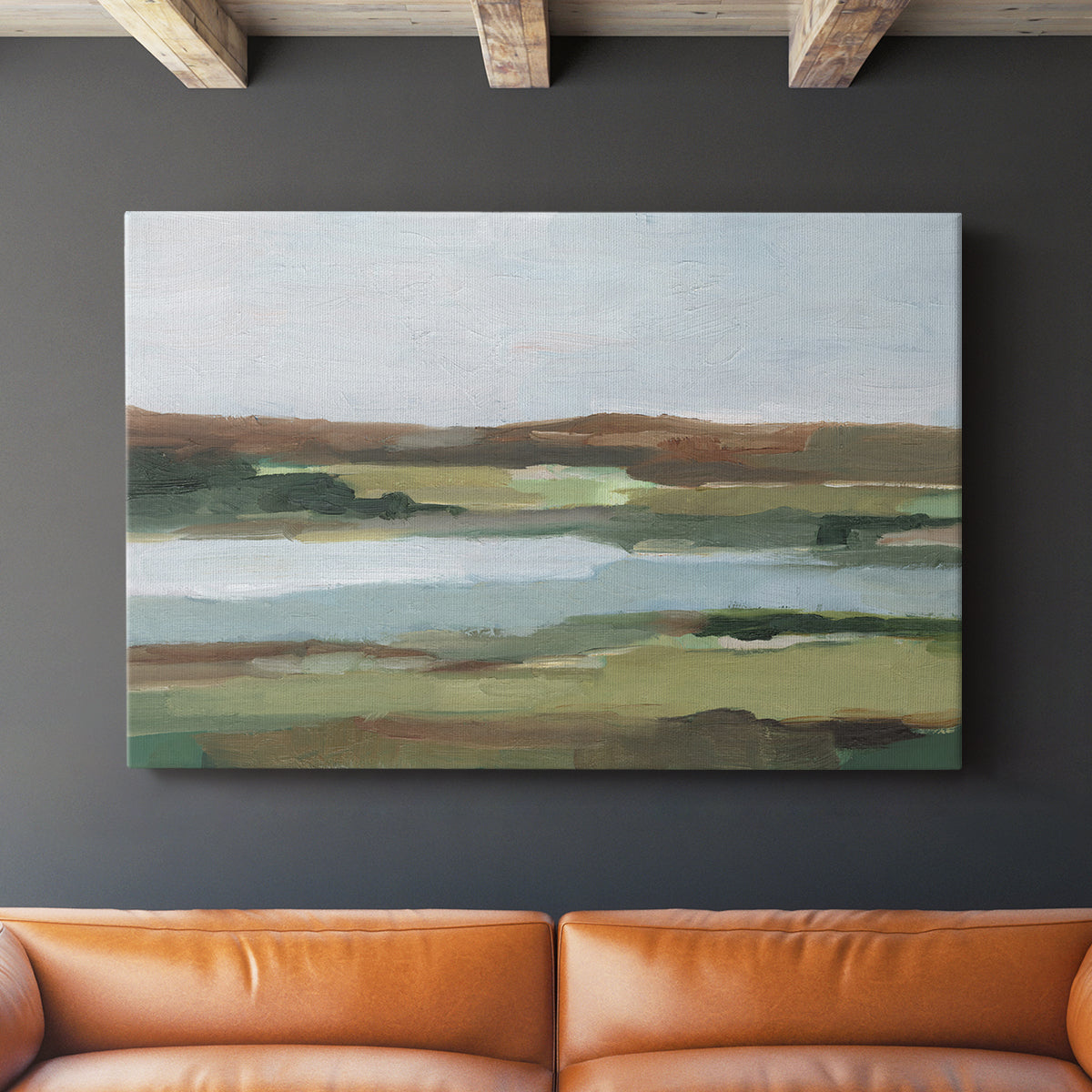Autumn River Crossing II - Canvas Art Print