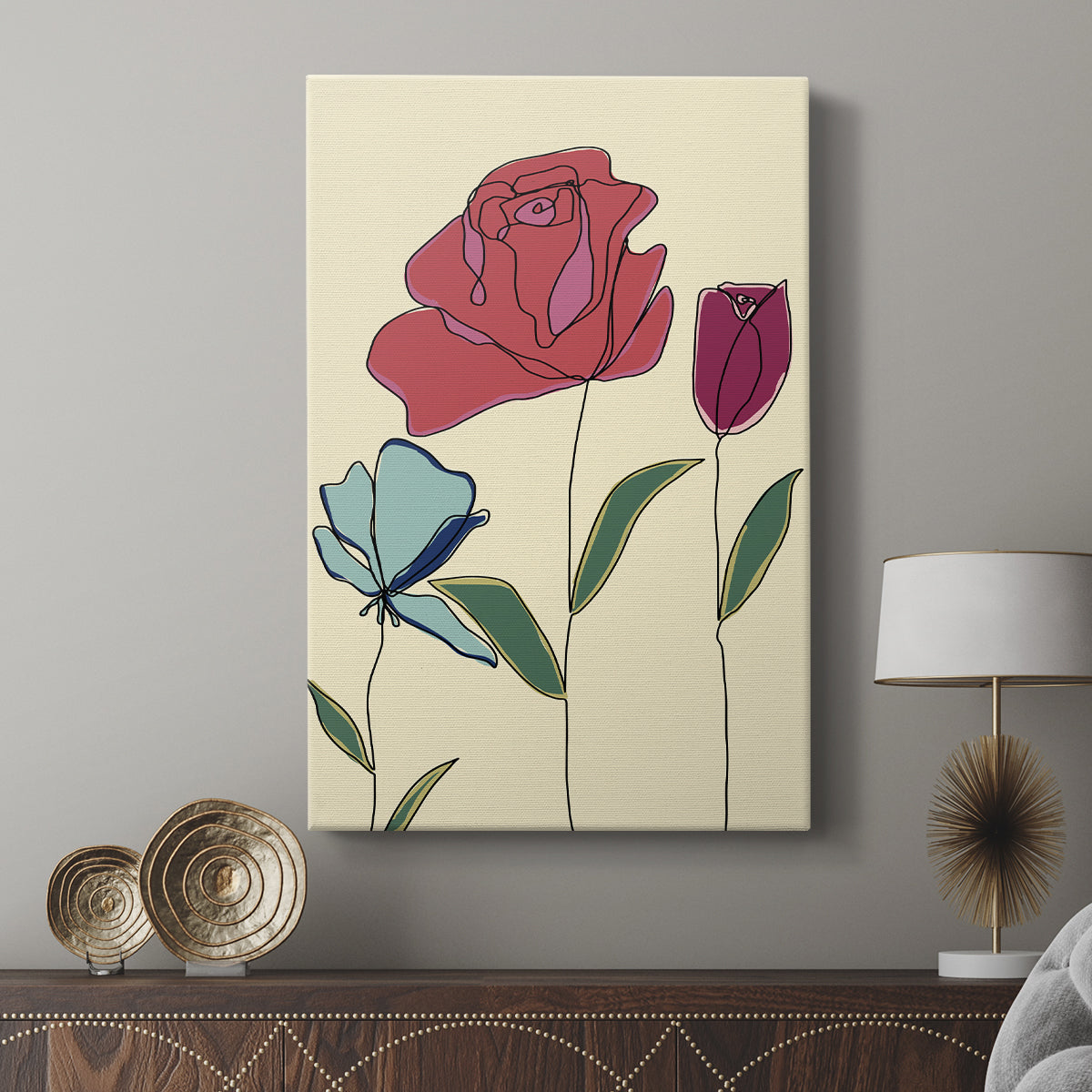 Colored Floral I - Canvas Art Print