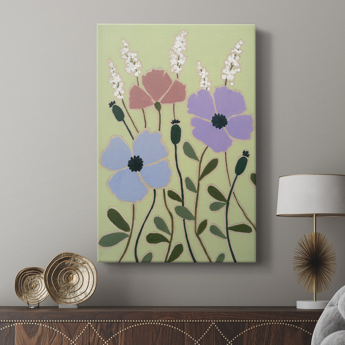 Woodblock Floral III - Canvas Art Print
