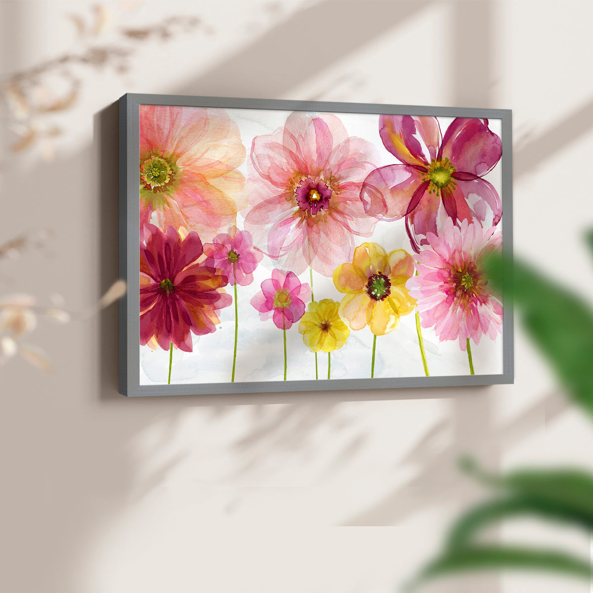 44001,watercolor,flowers,artwork,painting,floral,blossoms,pink,yellow,red,framed,colorful,decorative,nature,home decor,art,petals,garden,creative,mixed media,botanical,aesthetic,bright,beauty,hand-painted,wall art,interior design,cheerful,delicate,modern,flower arrangement,spring,seasonal,floral arrangement,visual art,design,Re-stickable,Text & Numbers