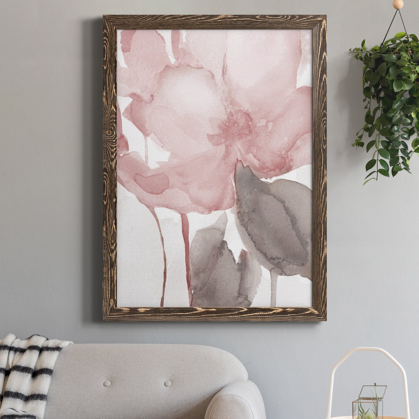 Blush Bloom II - Premium Canvas Framed in Barnwood - Ready to Hang