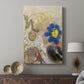 Canvas art print featuring a delicate composition with soft color and abstract forms displayed in a modern interior space.