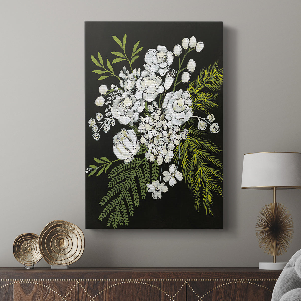 Alabaster Bouquet I - Canvas Art Print