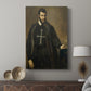 Canvas art print featuring a composed portrait with subtle contrast and depth displayed in a modern interior space.