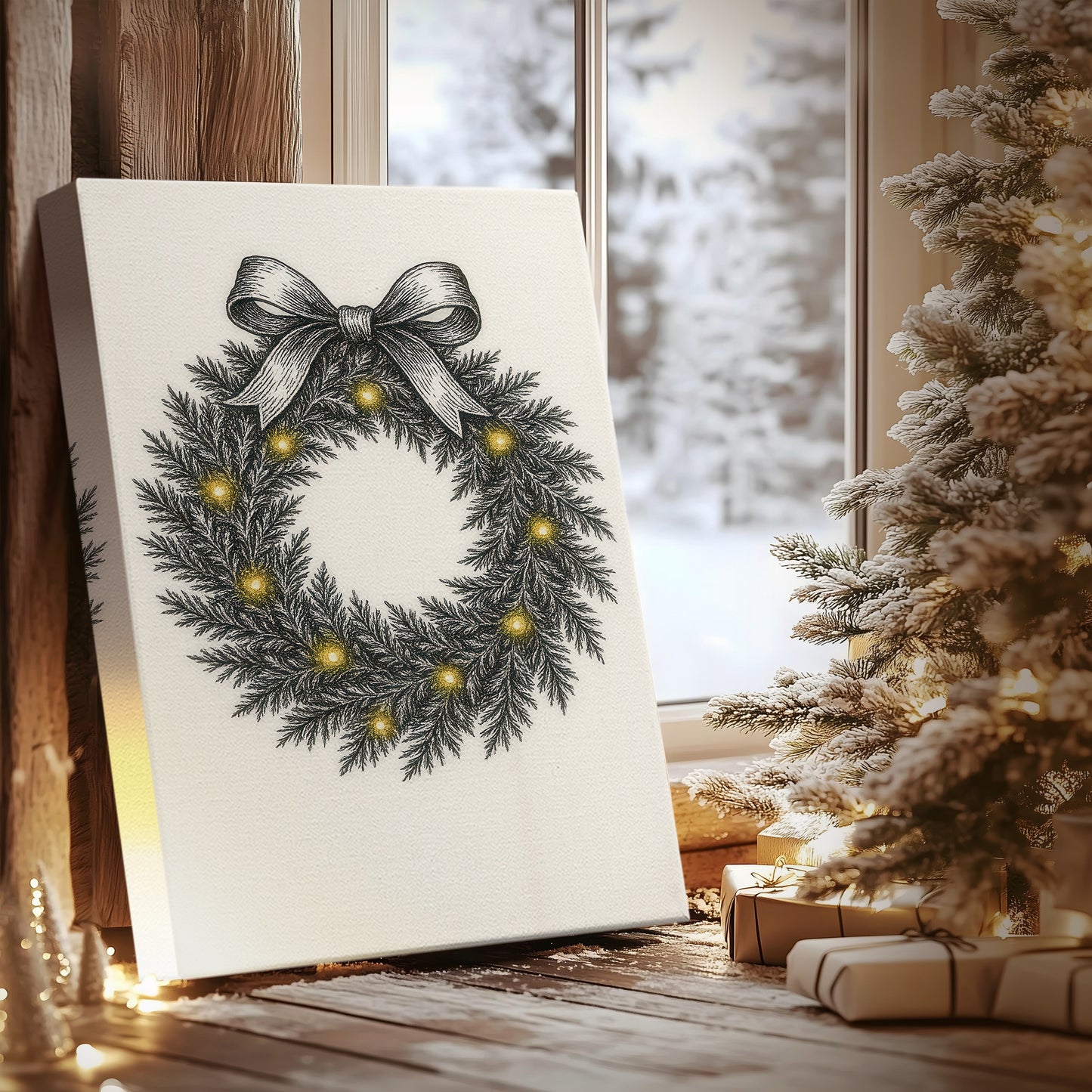 Twilight of Frostlit Pines - Canvas Art Print