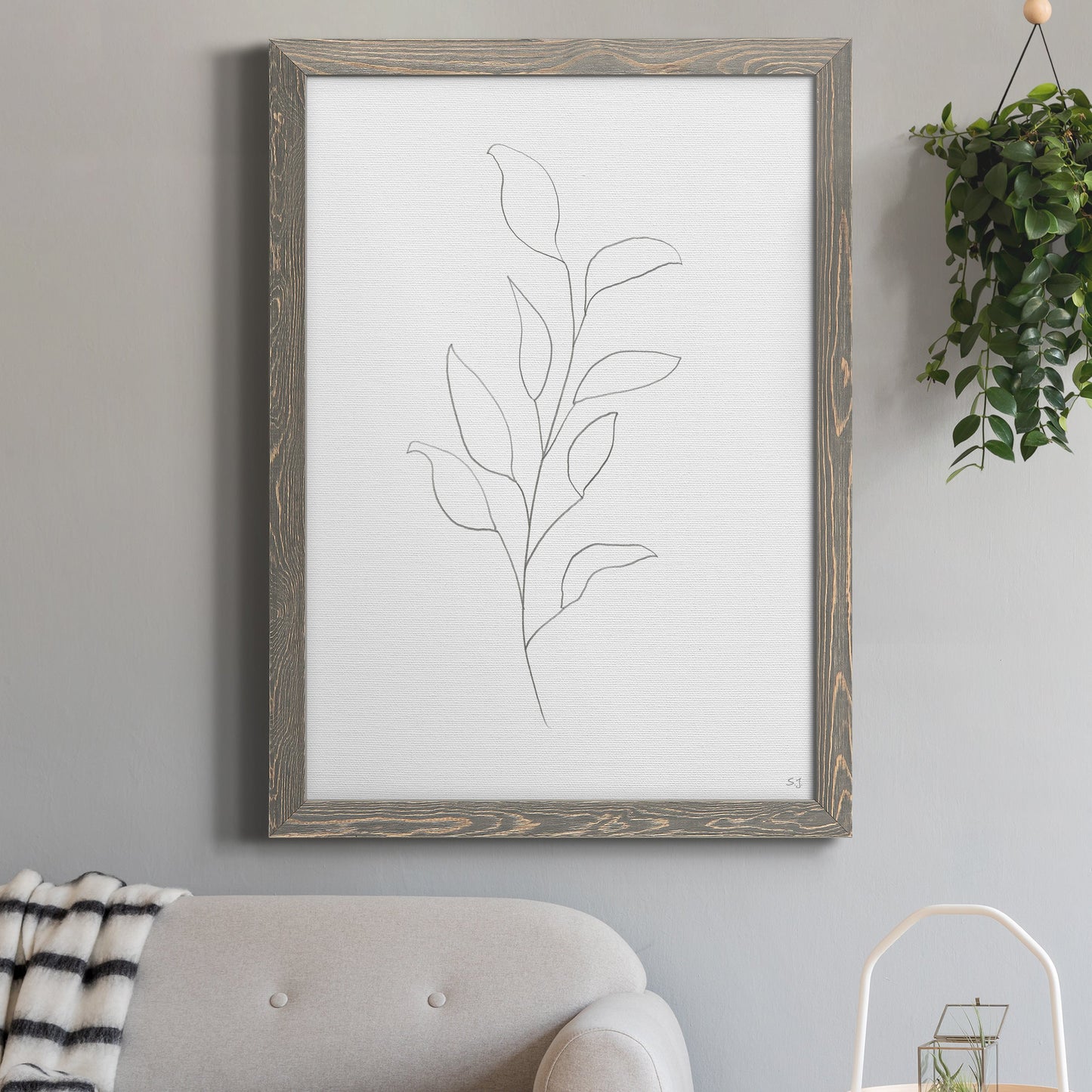 Botanical Gesture VI - Premium Canvas Framed in Barnwood - Ready to Hang