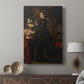 Canvas art print featuring a formal portrait with smooth shading and calm expression displayed in a modern interior space.