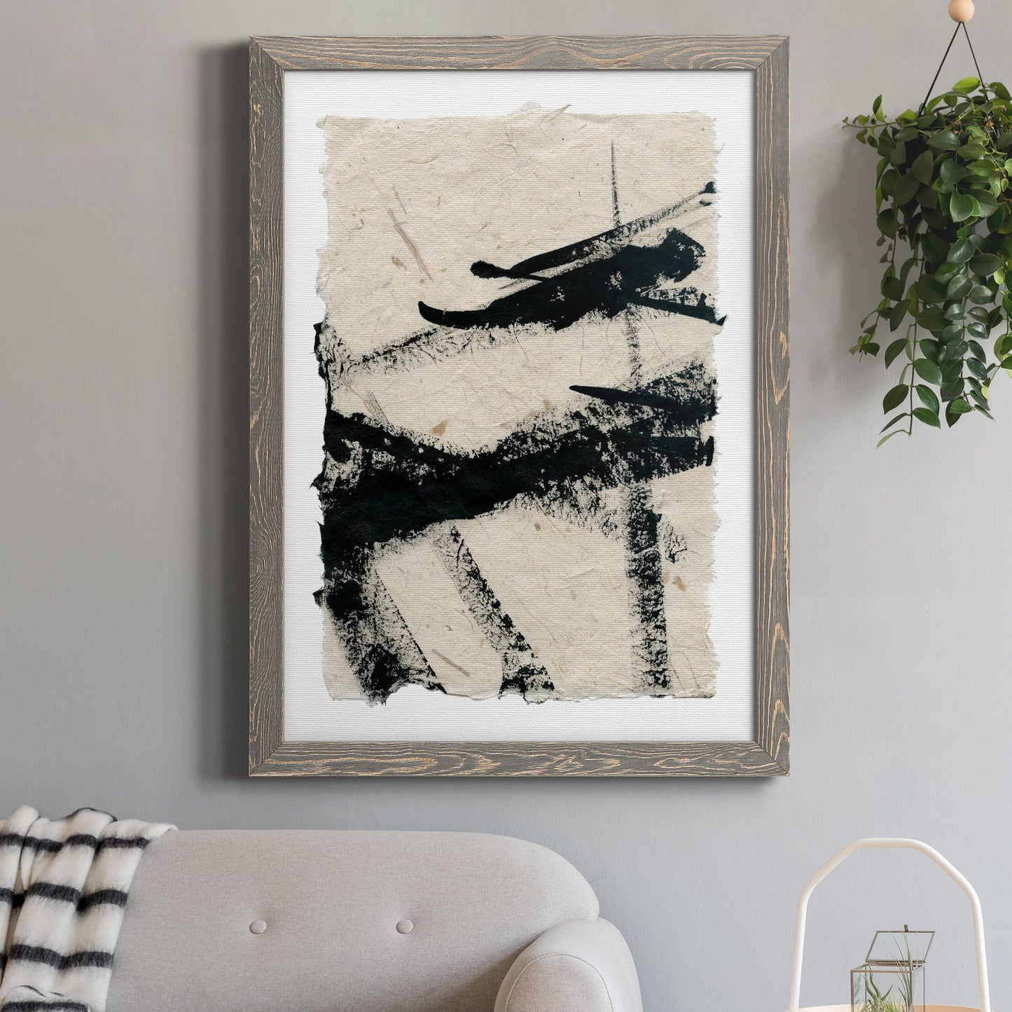 Lines Crossed II - Premium Canvas Framed in Barnwood - Ready to Hang