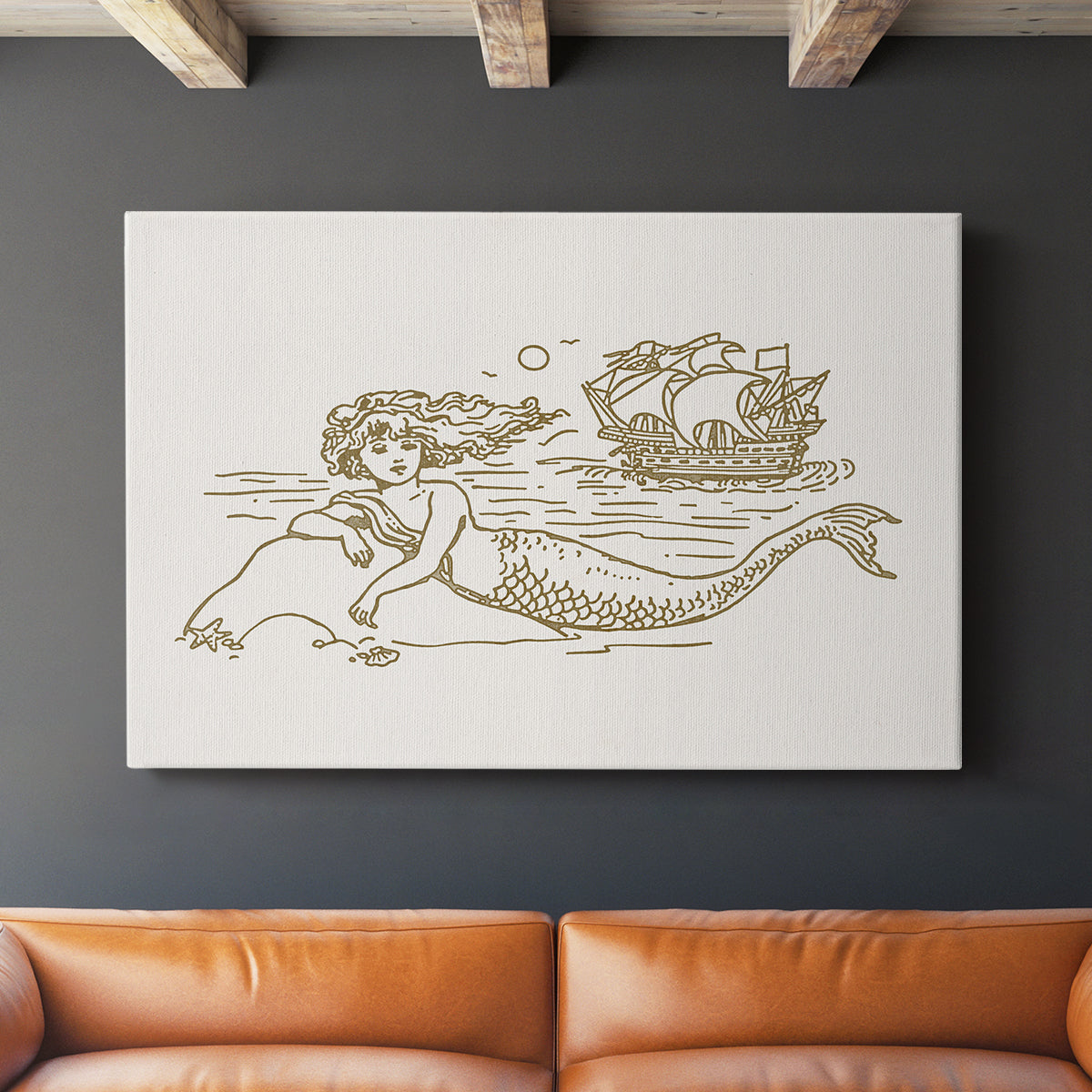 Sunning Mermaid II - Canvas Art Print