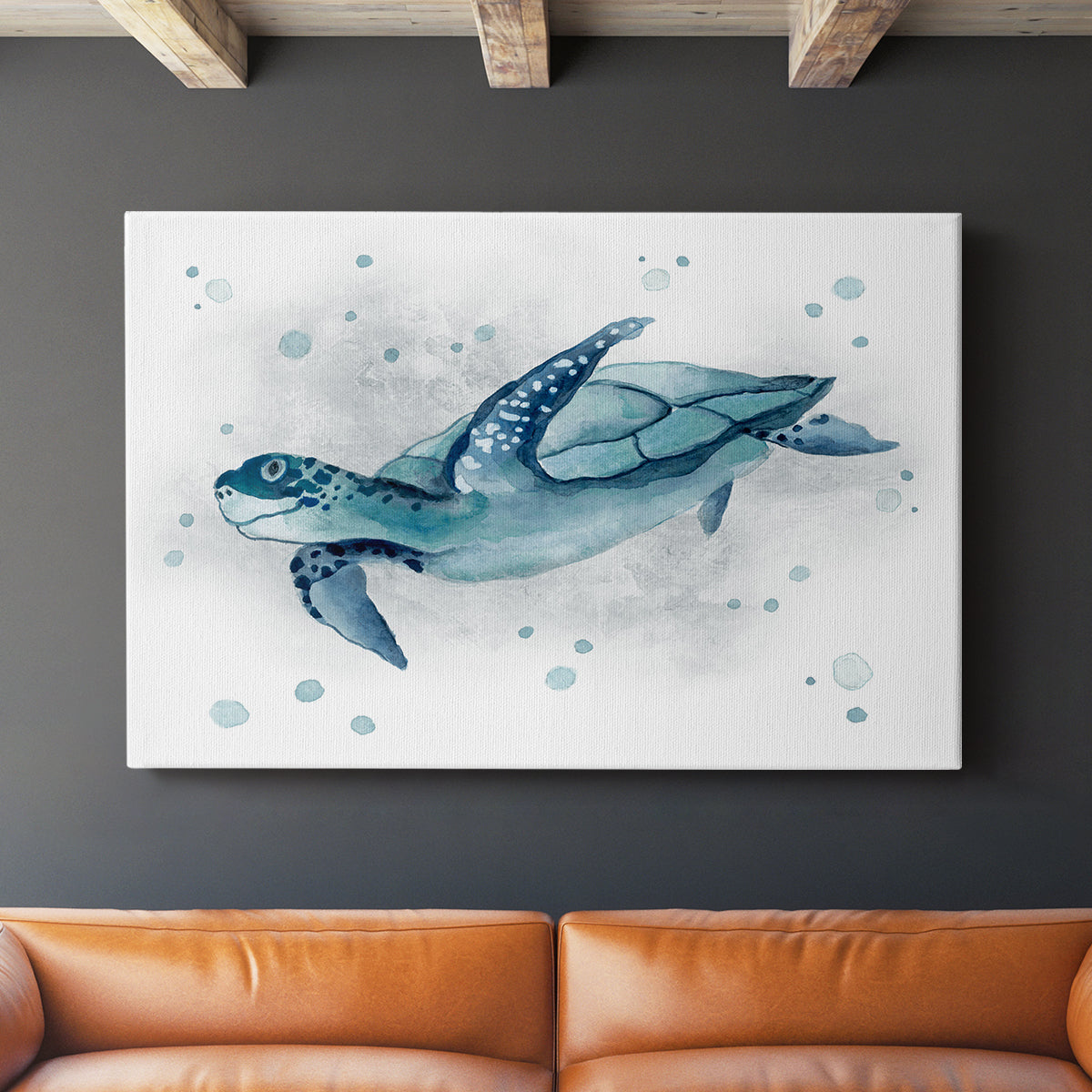 Blue Turtle II - Canvas Art Print
