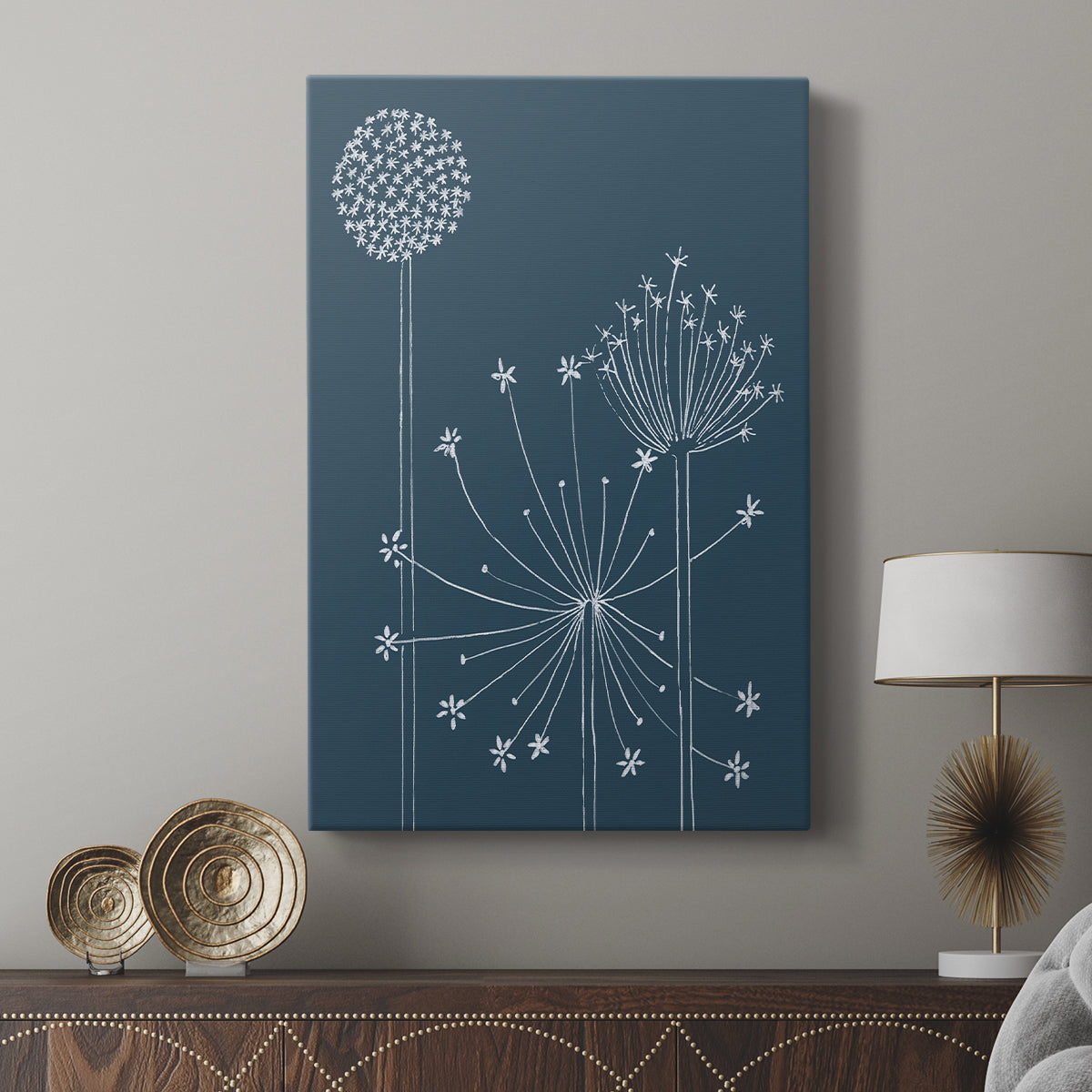Graphic Alliums I - Canvas Art Print