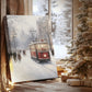 Frostlit Dawn Hearth - Canvas Art Print