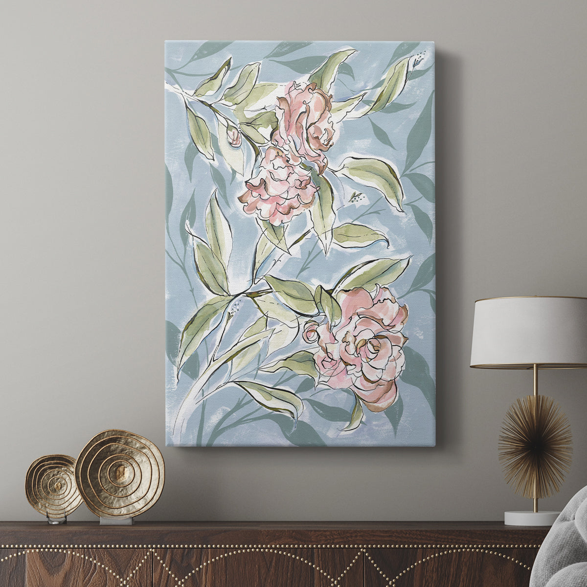 Faded Camellias I - Canvas Art Print