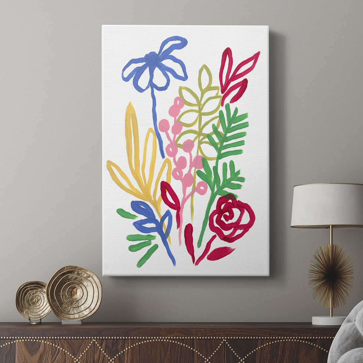 Bold Brushstroke Blooms I - Canvas Art Print