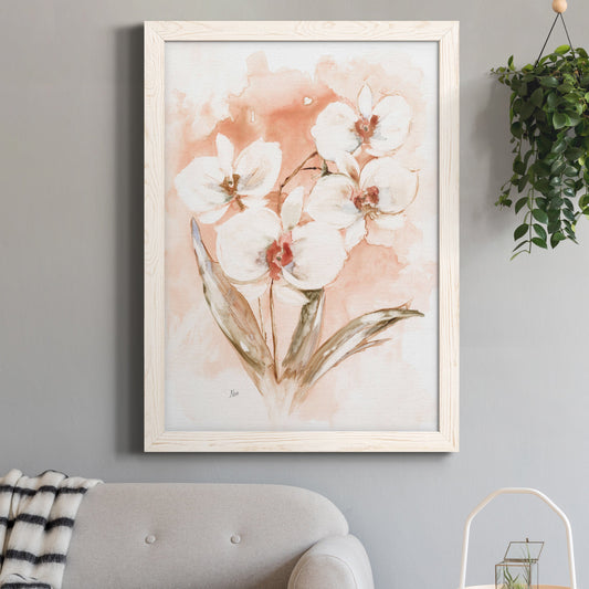 White and Coral Orchid I - Premium Canvas Framed in Barnwood - Ready to Hang