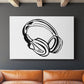 Headphones Sketch - Canvas Art Print