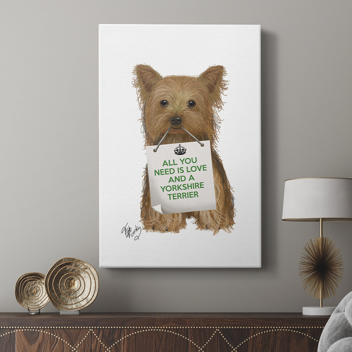 Love and Yorkshire Terrier - Canvas Art Print