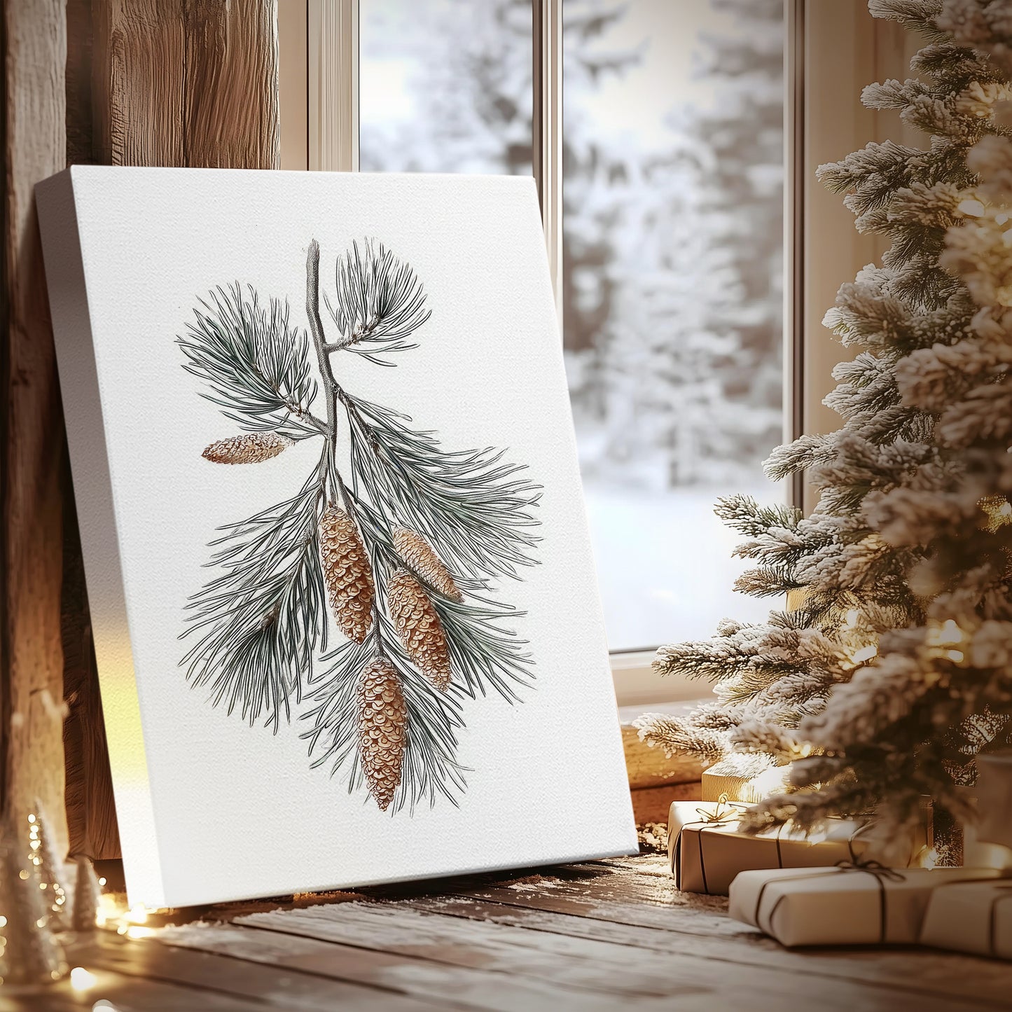 Snowwhite Manger at Eve - Canvas Art Print