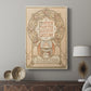 Canvas art print featuring a decorative figure surrounded by detailed motifs and elegant lines displayed in a modern interior space.