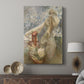 Canvas art print featuring a decorative portrait with spiritual symbolism and elegant lines displayed in a modern interior space.