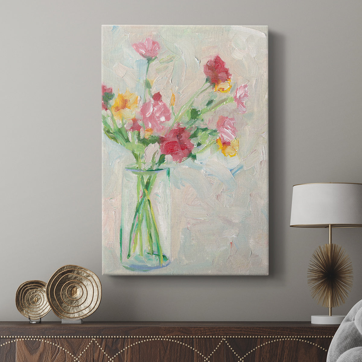Painterly Soft Bouquet I - Canvas Art Print