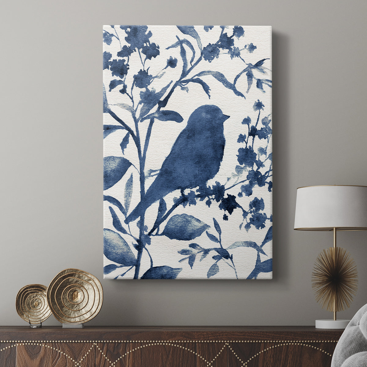 Bluebird Silhouette I - Canvas Art Print