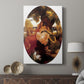 Canvas art print featuring a decorative scene with multiple women and rich color displayed in a modern interior space.