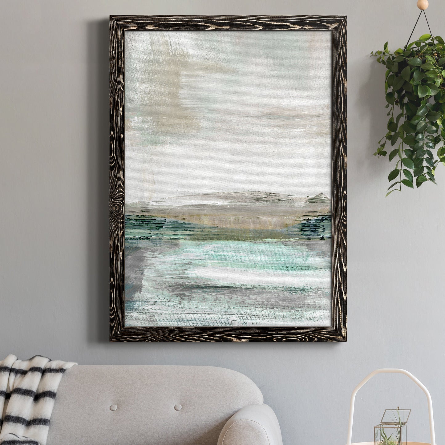 Summer Teal I - Premium Canvas Framed in Barnwood - Ready to Hang