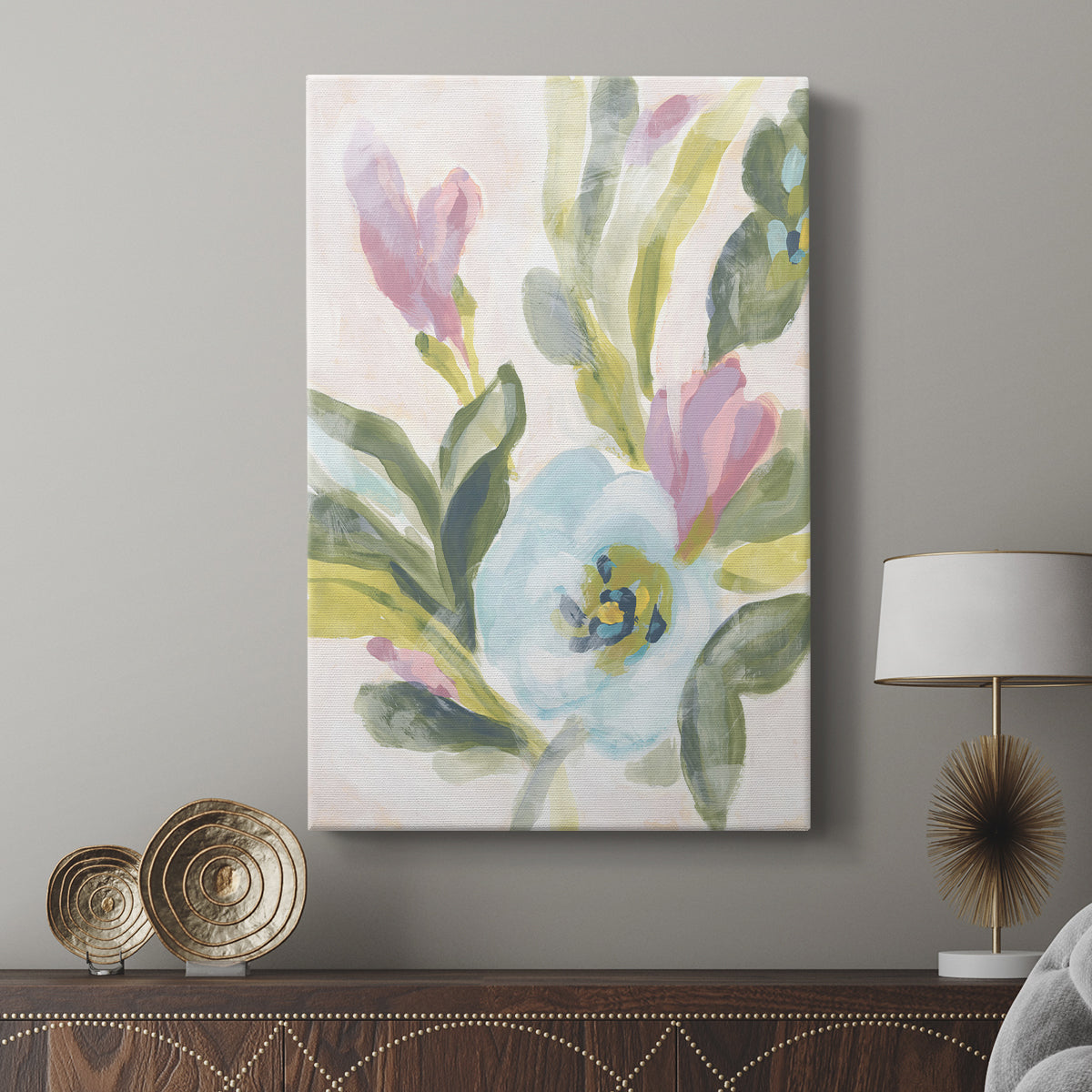 Floral Breeze Fresco II - Canvas Art Print