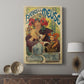 Canvas art print featuring a decorative poster with flowing lines and soft tones displayed in a modern interior space.