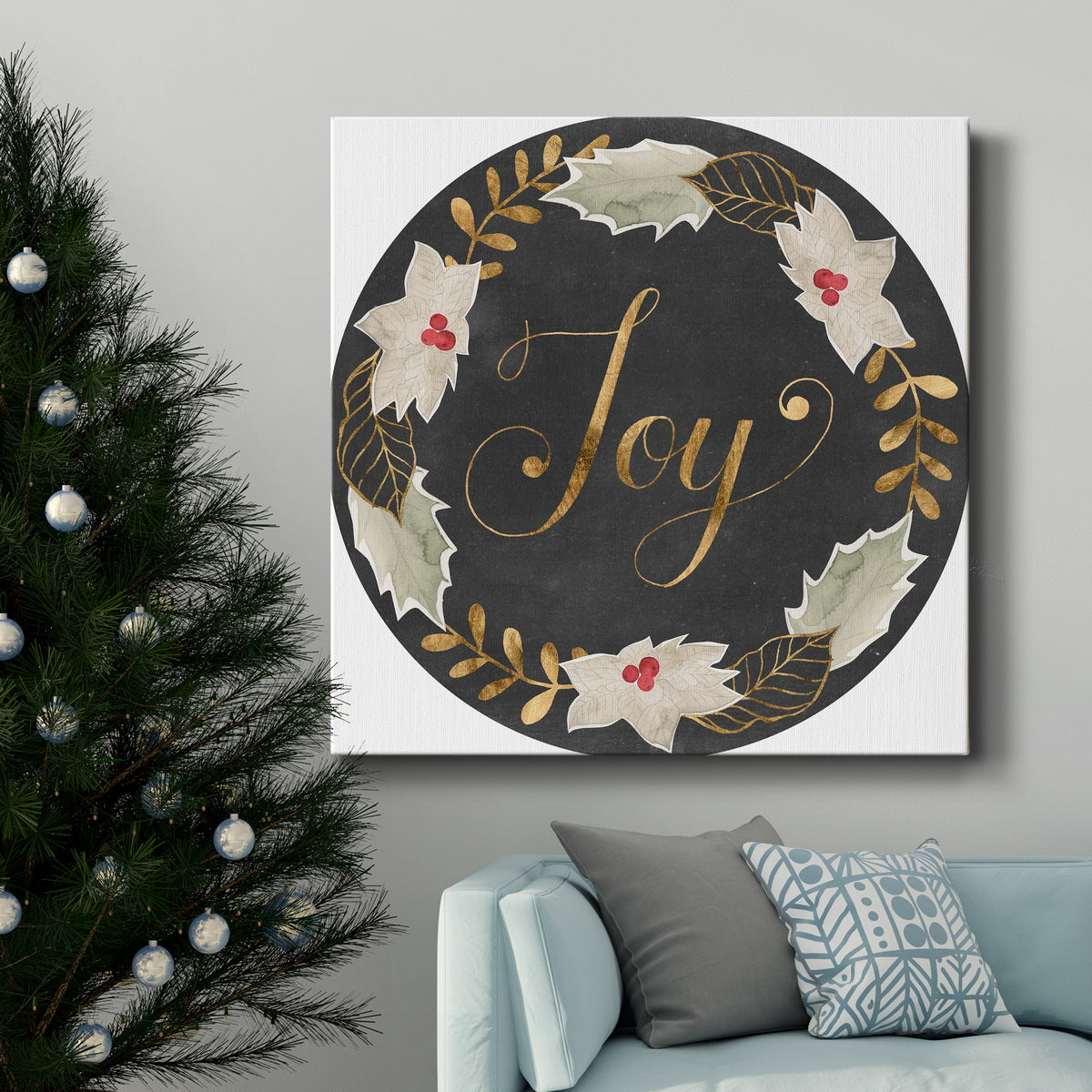 Gilded Christmas Collection C-Premium Gallery Wrapped Canvas - Ready to Hang