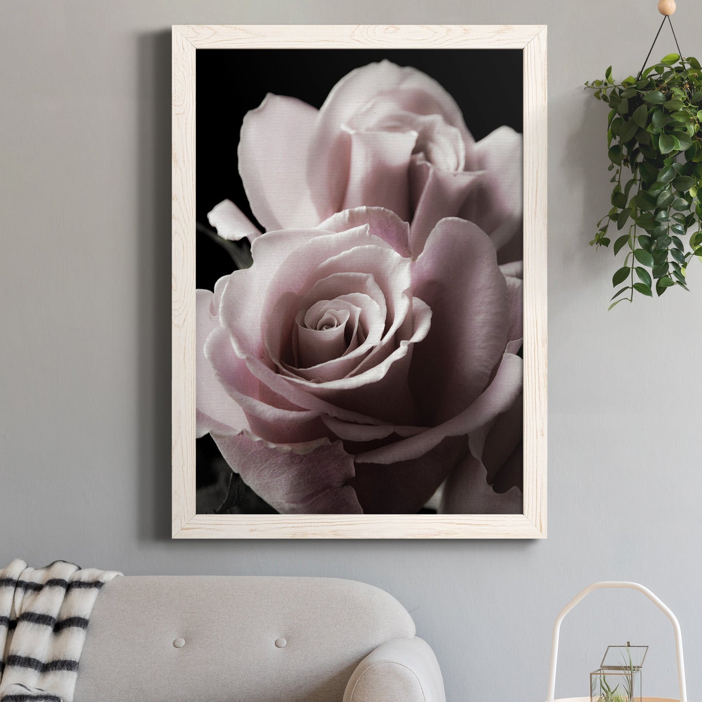 Rose Noir II - Premium Canvas Framed in Barnwood - Ready to Hang