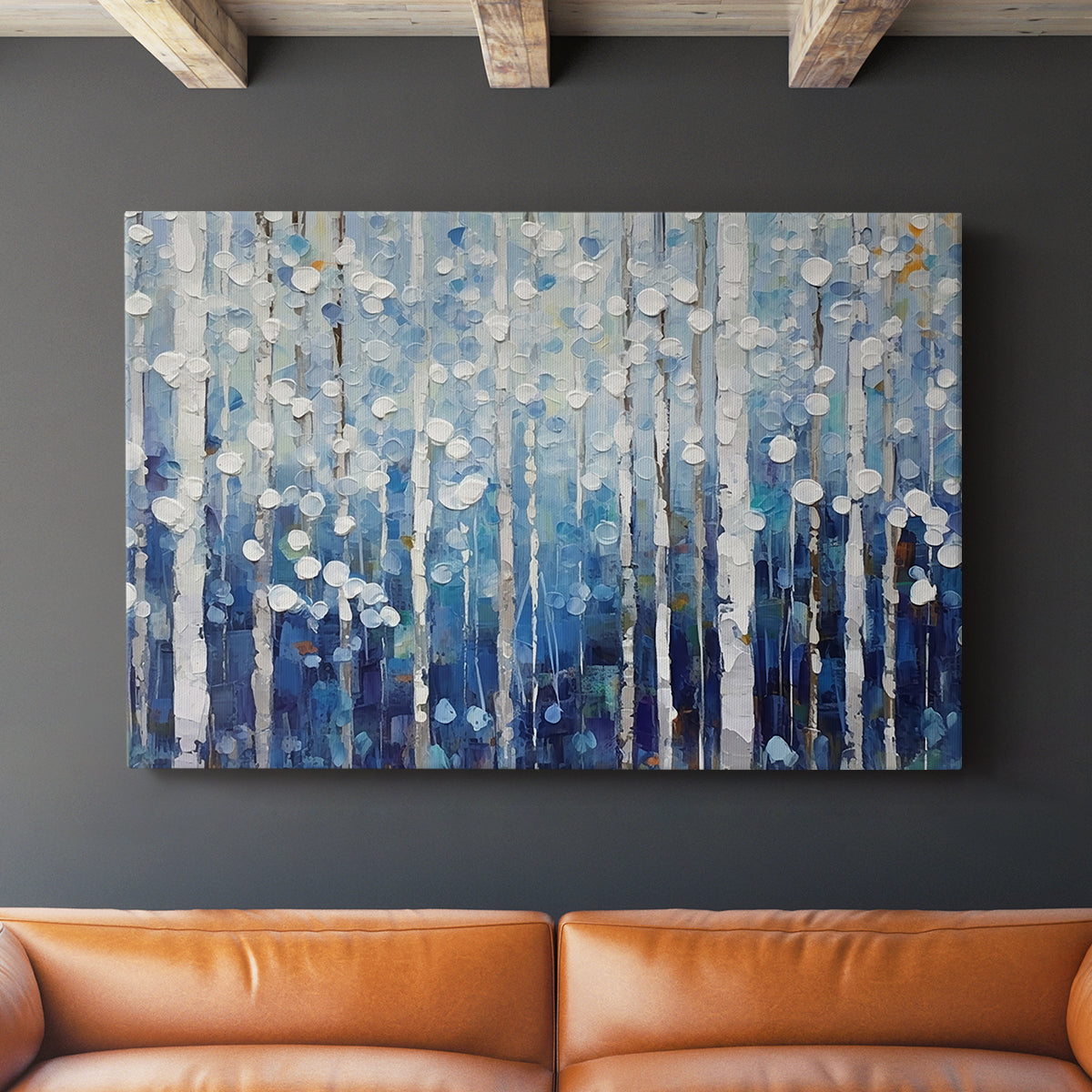 Blue Abstract Forest XXXVIII - Canvas Art Print