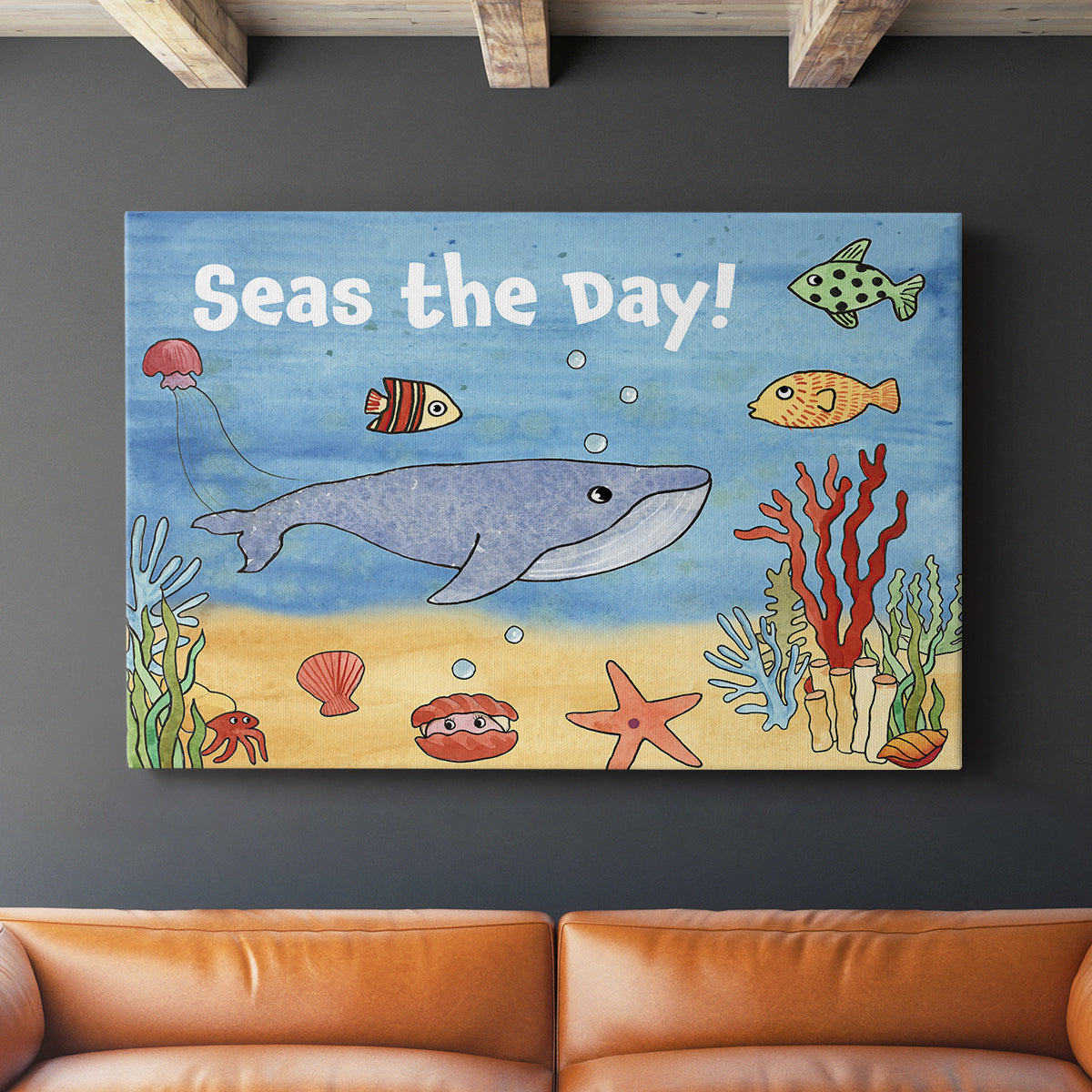 Cute Sea Creatures II - Canvas Art Print