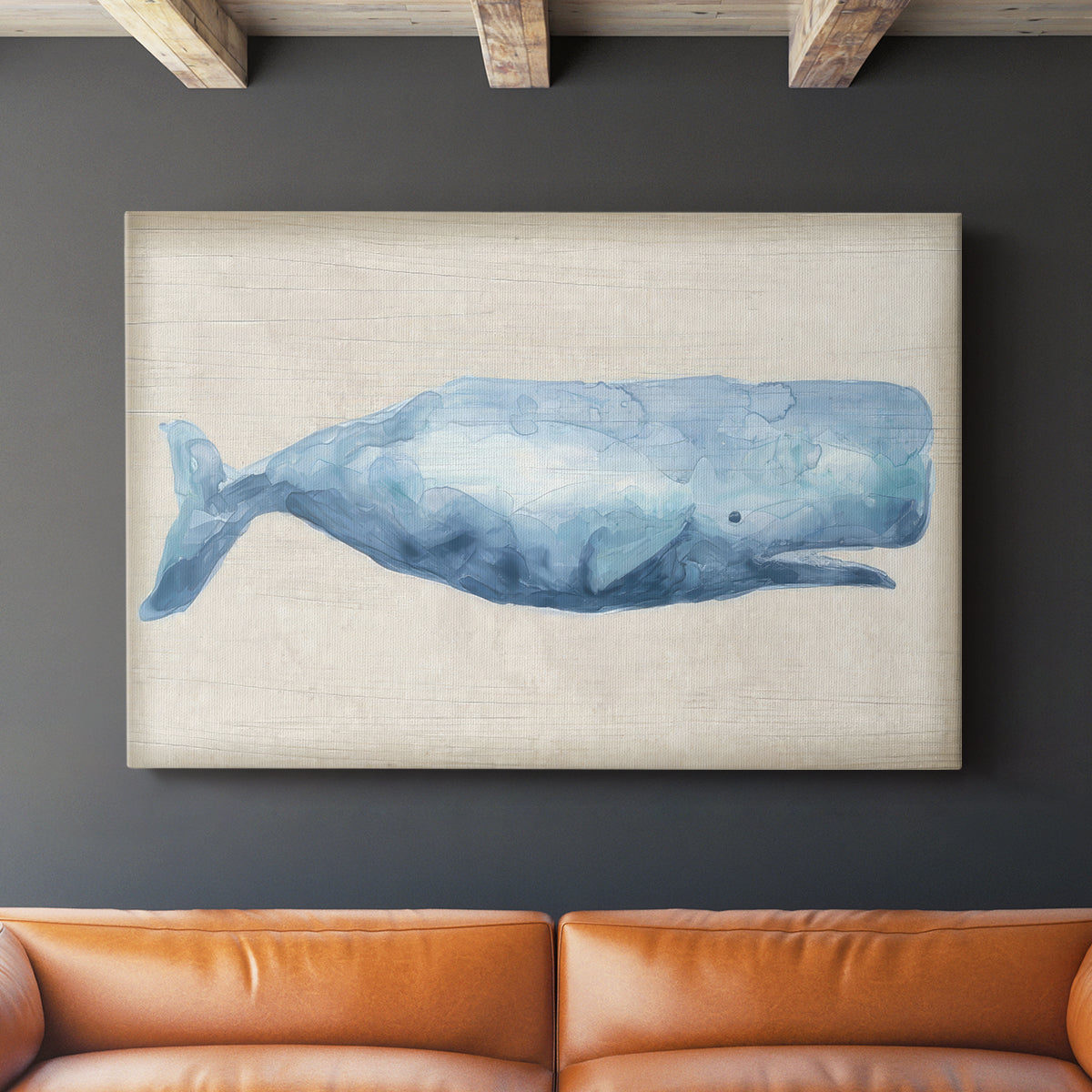 Rustic Whale I - Canvas Art Print