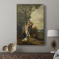 Canvas art print featuring a figure in a tense pose with soft illumination displayed in a modern interior space.