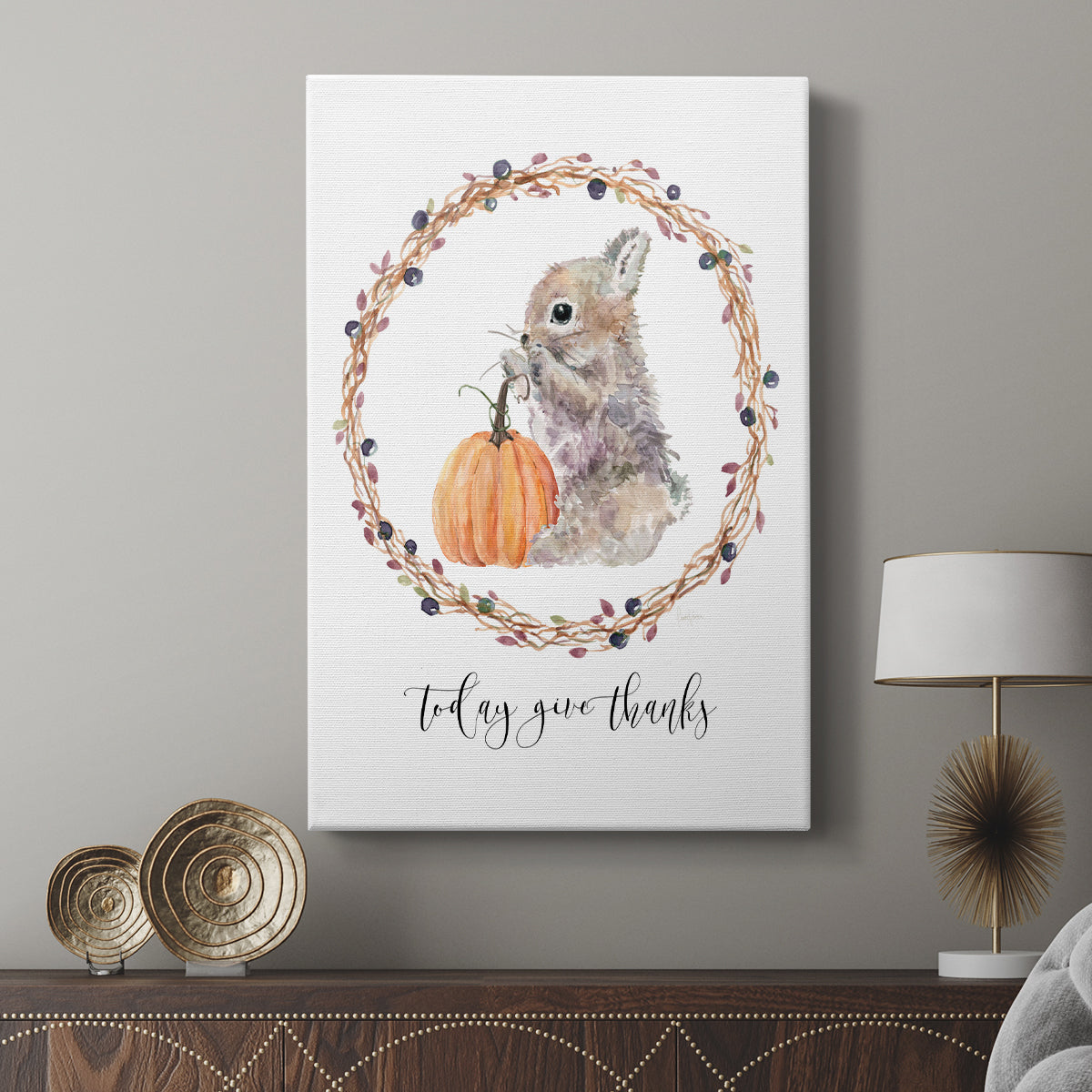 Harvest Home Bunny - Canvas Art Print