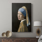 Canvas art print featuring a refined portrait with subtle highlights and gentle expression displayed in a modern interior space.