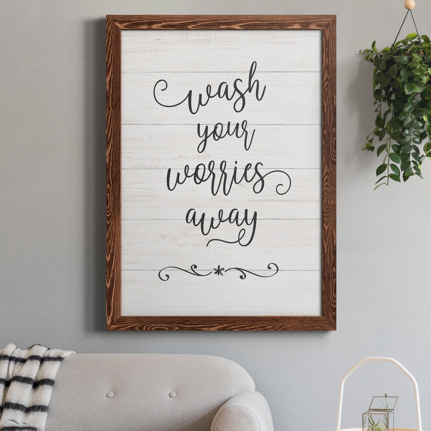 Wash Worries - Premium Canvas Framed in Barnwood - Ready to Hang