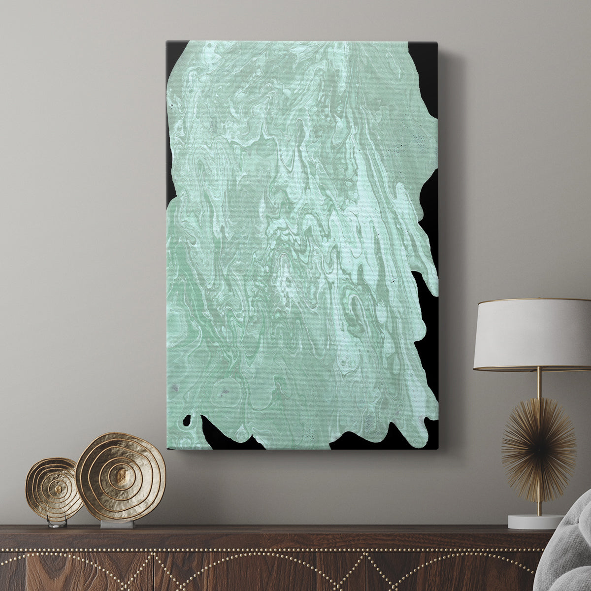 Teal Cascade II - Canvas Art Print