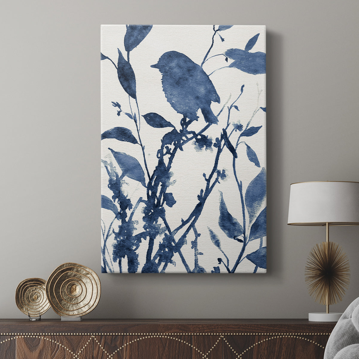 Bluebird Silhouette II - Canvas Art Print