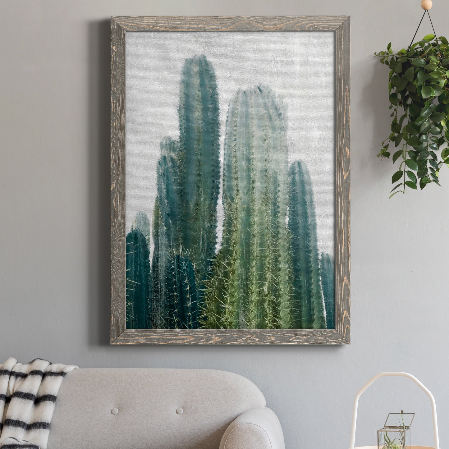 Aruba Cacti II - Barnwood Framed Canvas Print