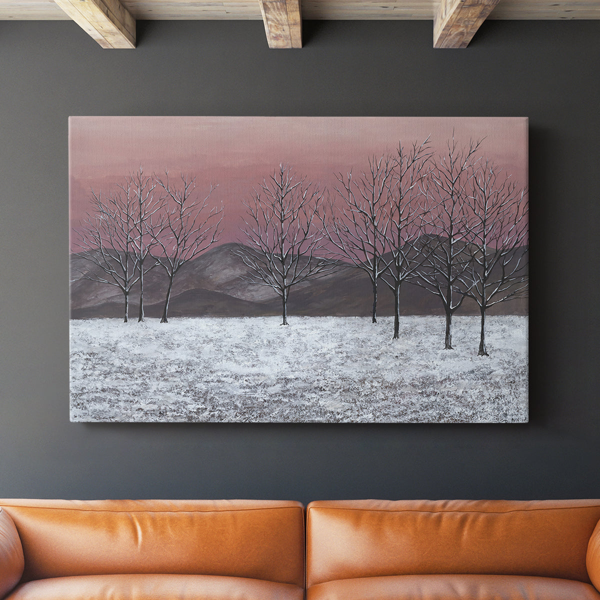 Sunset Snowfall II - Canvas Art Print